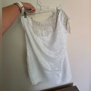 Showpo White Sequin Dress